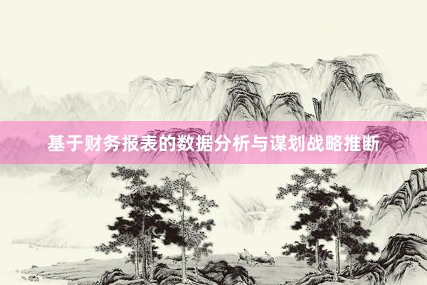 基于财务报表的数据分析与谋划战略推断